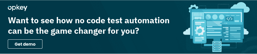 Understanding The Limitations of Selenium in Oracle Cloud Testing 3 No-code test automation graphic; desktop, mobile, cloud icons.