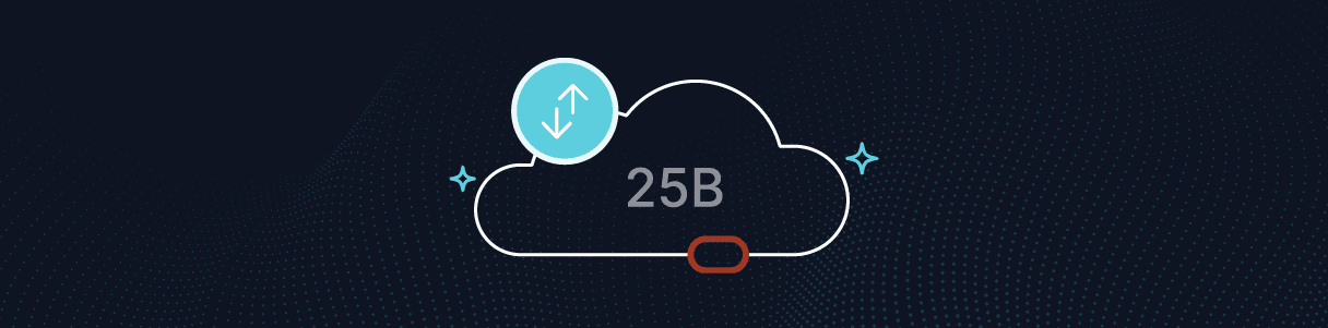 Diagram showing Oracle Cloud's 25B release with data transfer icons.