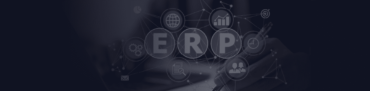 ERP system graphic illustrating lifecycle optimization through interconnected platforms.